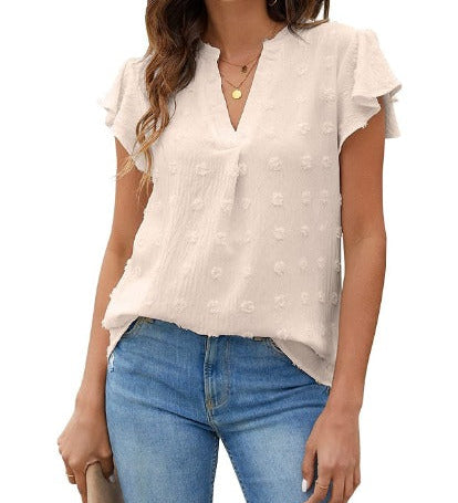 Kari | Blouse Chic en Patchwork avec Volants