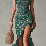 Maya | Robe maxi boho à manches volantes