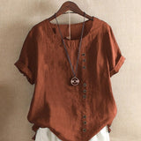 Blouse Aérée avec Patte de Boutonnage