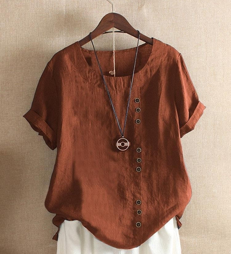 Blouse Aérée avec Patte de Boutonnage