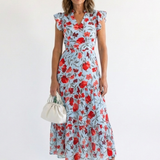 Lila | Robe Midi Évasée à Imprimé Floral