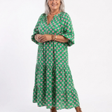 Fiora | Robe Midi à Imprimé Floral avec Décolleté en V