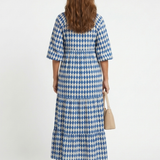 Elodie | Robe Midi à Imprimé Diamant