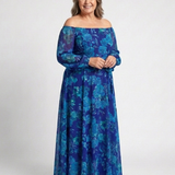 Aspen | Robe Maxi Fleurie à Épaules Dégagées