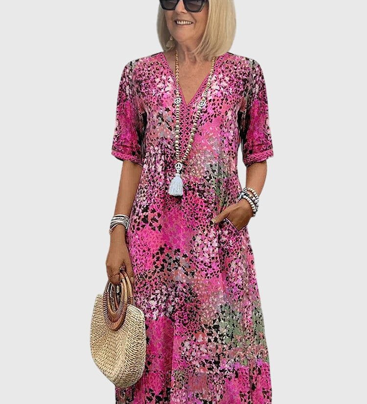 Monica | Robe Midi Florale Élégante