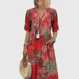 Monica | Robe Midi Florale Élégante
