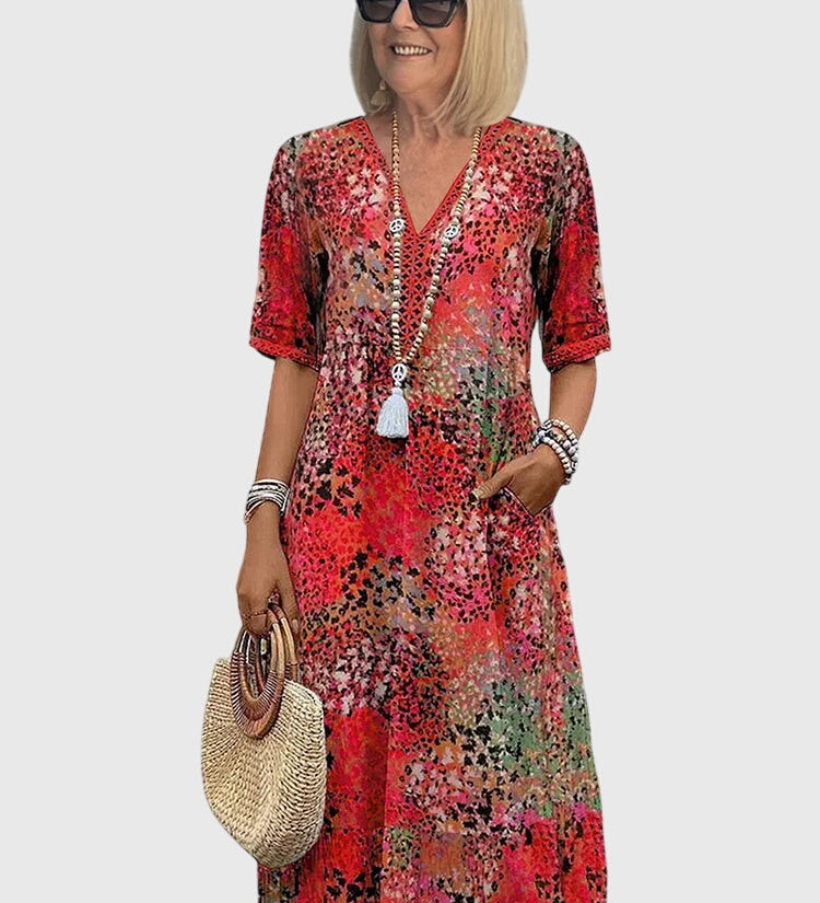 Monica | Robe Midi Florale Élégante