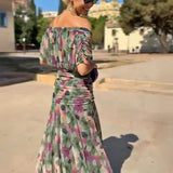 Robe Maxi de Fête Élégante à Col V