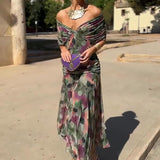 Robe Maxi de Fête Élégante à Col V