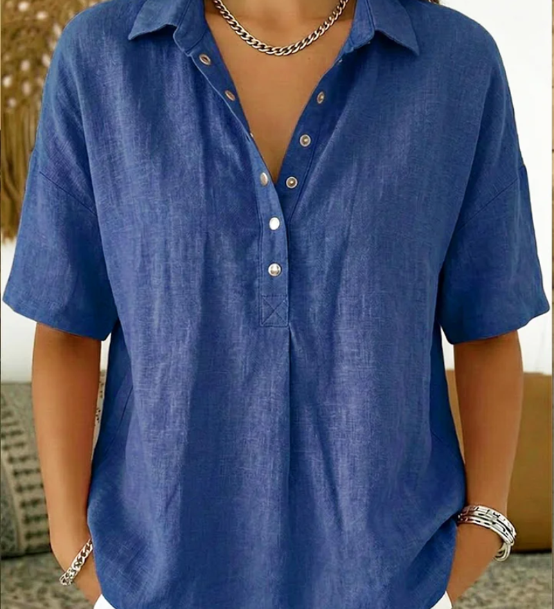 Willow | Blouse avec Col et Détails Boutonnés