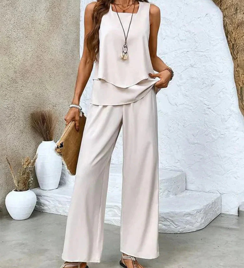 Ovelynra™ | Ensemble Haut Sans Manches et Pantalon Large