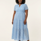Brielle | Robe midi à manches courtes en V