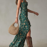 Maya | Robe maxi boho à manches volantes