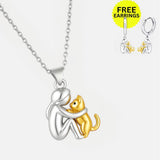 Collier Pendentif Chat avec Boucles d'Oreilles Bonus – Offre Limitée