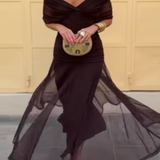 Robe Maxi de Fête Élégante à Col V