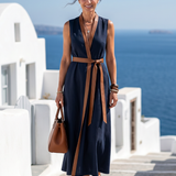 Myra | Robe Midi à Lignes Contrastées
