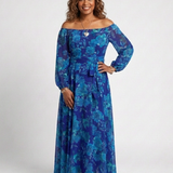 Aspen | Robe Maxi Fleurie à Épaules Dégagées
