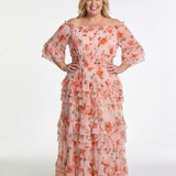 Rosalie | Robe Maxi à Volants Florale Décolleté Bardot