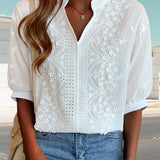Unni | Blouse Blanche Élégante avec Manches Bouffantes