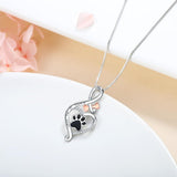 Collier Patte Chanceuse avec Cœur, Os & Infini – Pendentif « Toujours dans mon cœur »