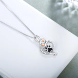 Collier Patte Chanceuse avec Cœur, Os & Infini – Pendentif « Toujours dans mon cœur »