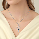 Collier Patte Chanceuse avec Cœur, Os & Infini – Pendentif « Toujours dans mon cœur »