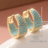 Boucles d'oreilles créoles en perles turquoise ton or | Or