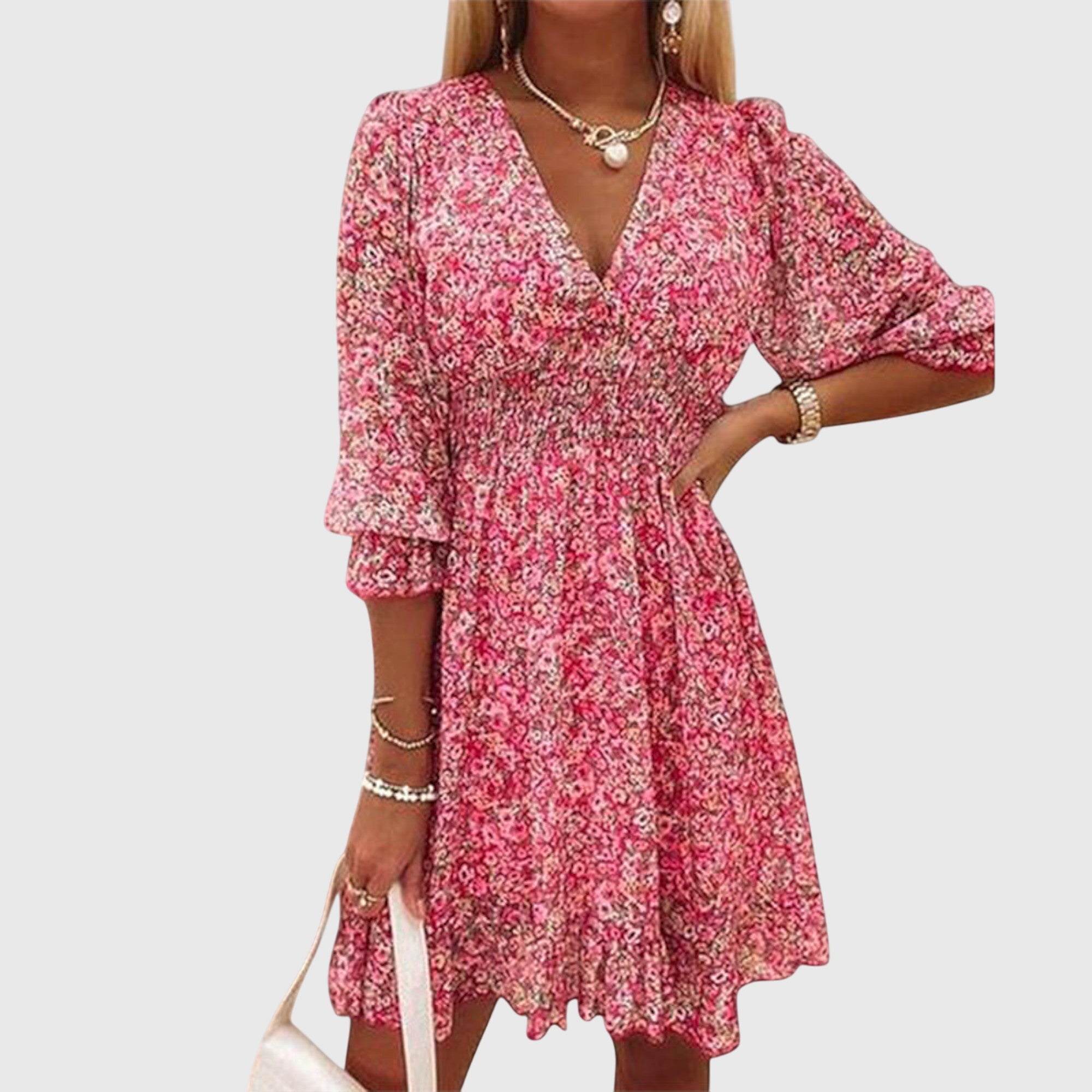 Lucia | Robe à Manches Bouffantes Florales