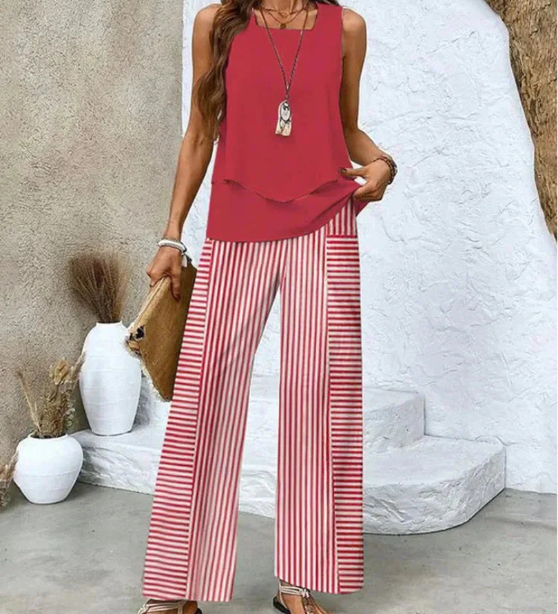 Ovelynra™ | Ensemble Haut Sans Manches et Pantalon Large