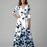 Celine | Robe Midi Croisée à Col