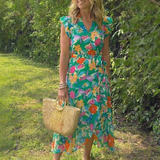 Lila | Robe Midi Évasée à Imprimé Floral