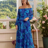 Aspen | Robe Maxi Fleurie à Épaules Dégagées