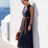 Myra | Robe Midi à Lignes Contrastées