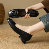 Ballet flats in Opium Leather