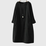 Marguerite | Robe Midi Décontractée en Velours Côtelé