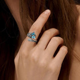 Bague Libellule en Argent Turquoise Ajustable