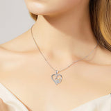 Collier en Argent Sterling avec Patte et Cœur en Zirconia