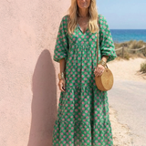 Fiora | Robe Midi à Imprimé Floral avec Décolleté en V