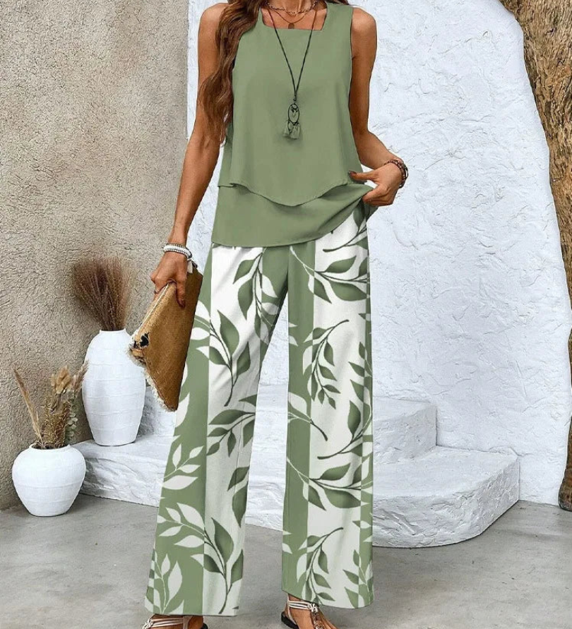 Ovelynra™ | Ensemble Haut Sans Manches et Pantalon Large