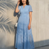 Brielle | Robe midi à manches courtes en V