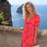 Willow | Robe Midi à Manches Bouffantes et Col V Floral