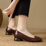 Ballet flats in Opium Leather