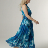 Sylin | Robe Midi à Encolure Halter Froncée