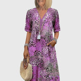 Monica | Robe Midi Florale Élégante