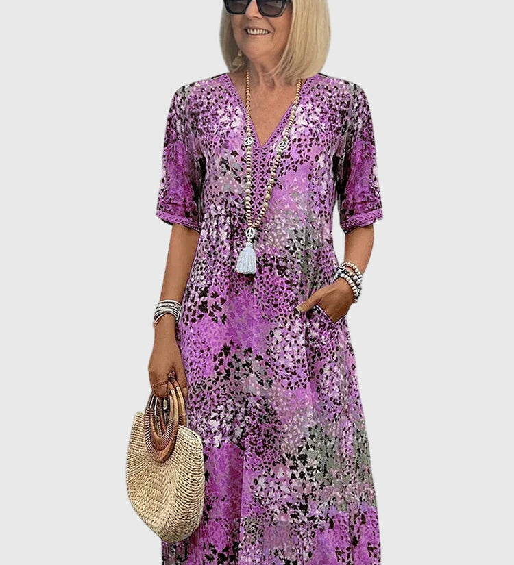 Monica | Robe Midi Florale Élégante