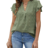 Kari | Blouse Chic en Patchwork avec Volants