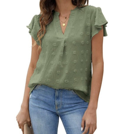 Kari | Blouse Chic en Patchwork avec Volants