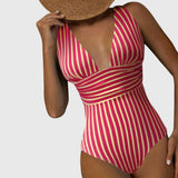 Edith | Maillot de bain une pièce à rayures avec soutien