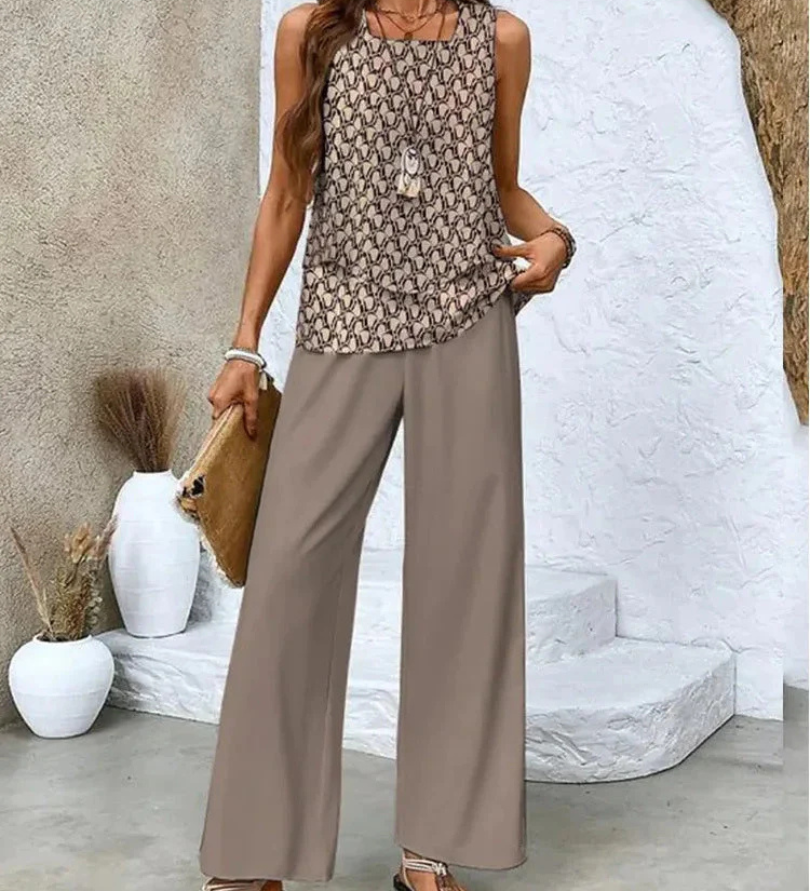 Ovelynra™ | Ensemble Haut Sans Manches et Pantalon Large