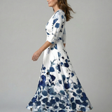 Celine | Robe Midi Croisée à Col